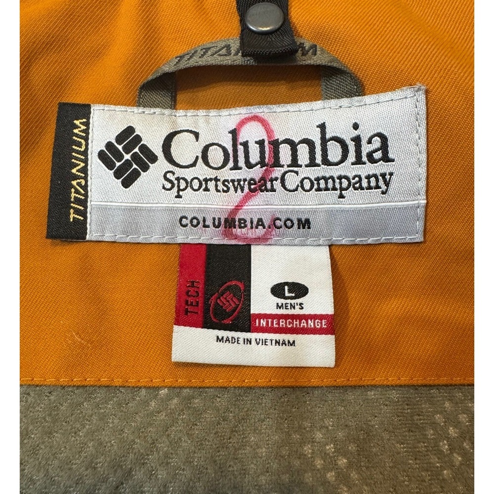 🔥Columbia Titanium🤑Ski Jacket Large Waterproof Parka Omni-Tech Orange‎ 3-in-1 - Picture 7 of 10
